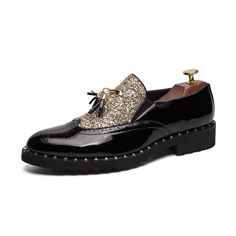 Elegante Herrenschuhe aus echtem Leder im Brautdesign