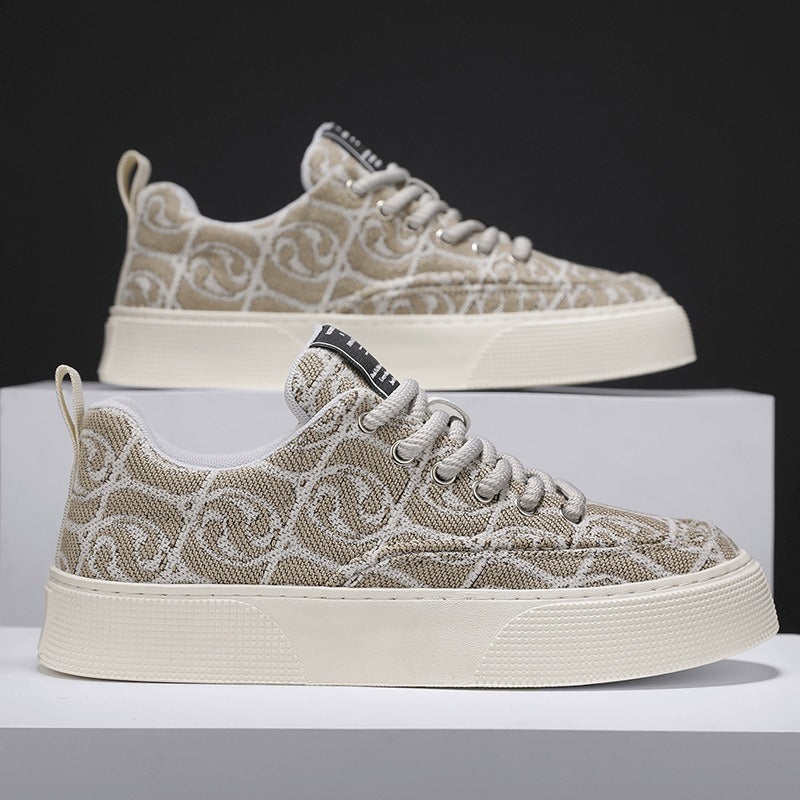 Herren Freizeitschuhe aus besticktem Stoff, niedrige Sneakers, weiche Sohle, trendige Sportschuhe | T24