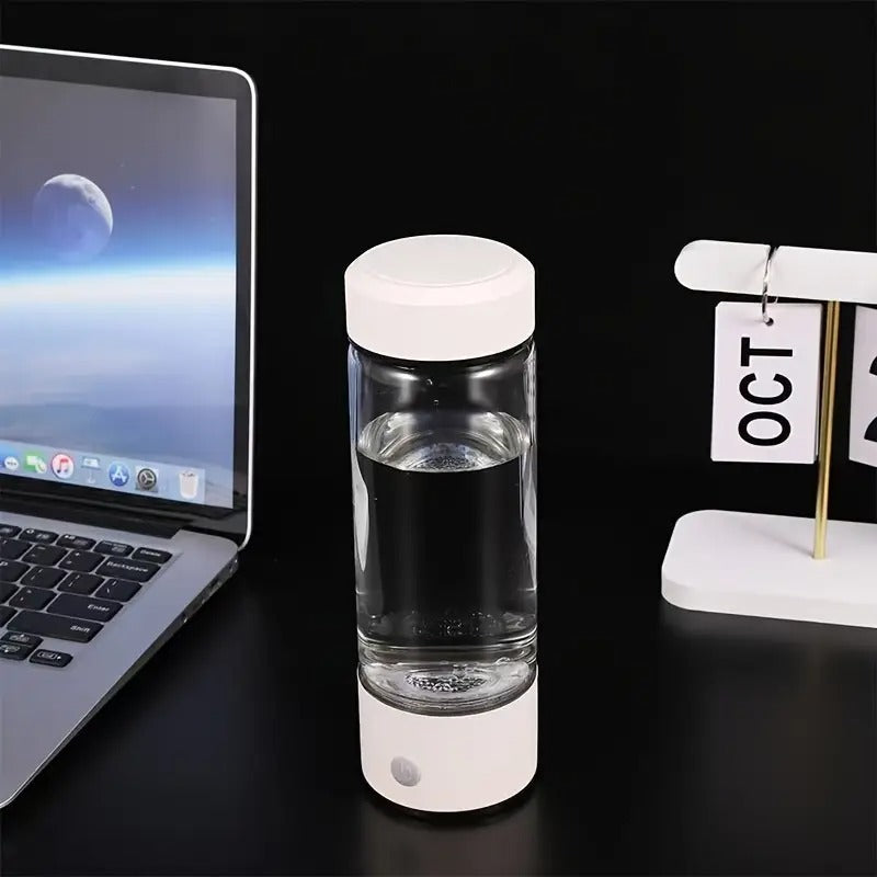 Wasserstoff-Wasserflasche – Per USB wiederaufladbar und tragbar mit Edelstahlverschluss. Verwandelt normales Wasser in wasserstoffreiche Flüssigkeit | TQ-08