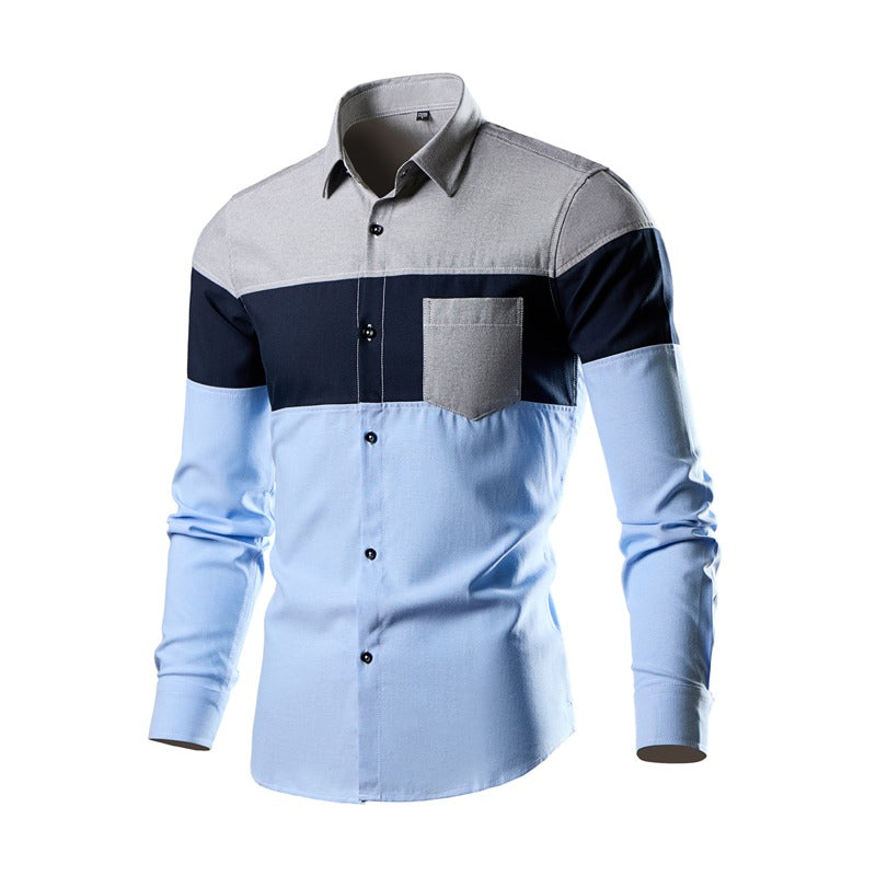 Herren Jeanshemd Langarm Slim Fit Farblich passendes Freizeithemd | CS43