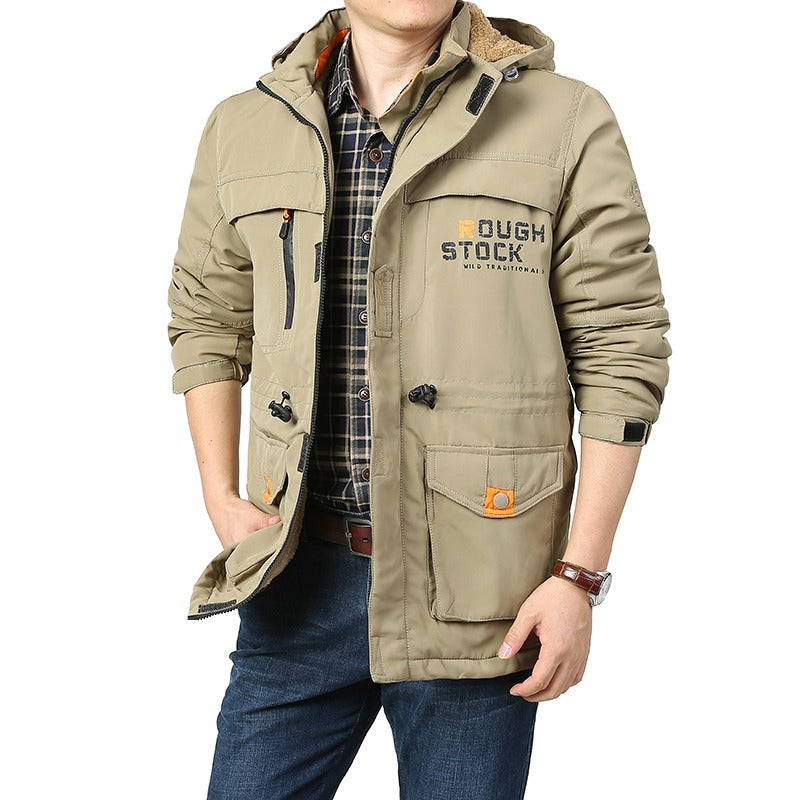 Winter Pufferjacke Plaid Baumwolle Militär Kampf Outdoor Taktischer Parka Mantel mit Kapuze | 086