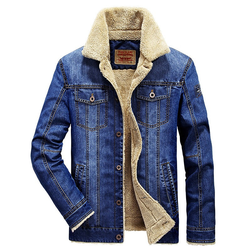 Herrenjacke im neuen Stil, lässig, Übergröße, Samt-Jeansjacke, Mantel | 66009