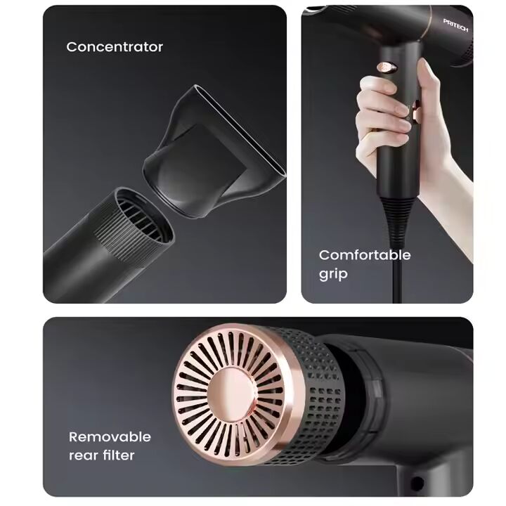 Professioneller Haartrockner mit 1200–1400 W, zweistufigem Gleichstrommotor und VDE-Stecker für Styling in Salonqualität | TC-2853