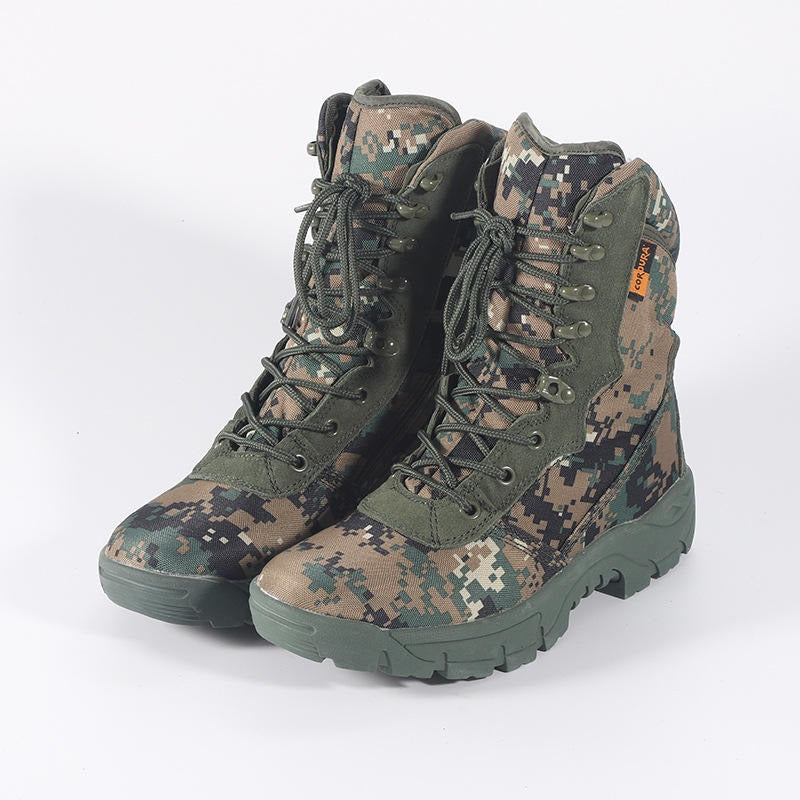 Herren Militärische Taktische Stiefel High-Top Army Camouflage Kampf Wanderschuhe mit seitlichem Reißverschluss | 101