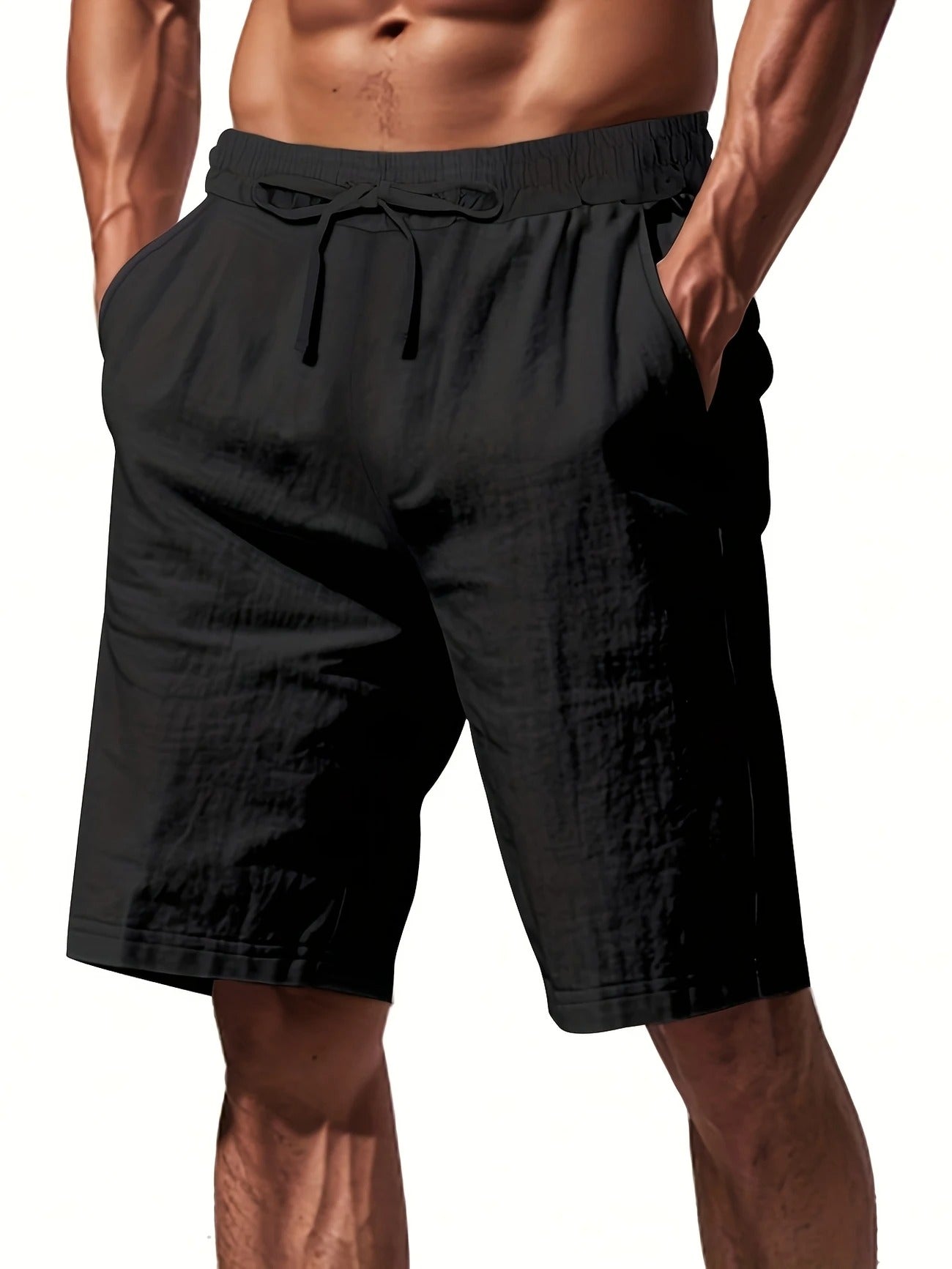 Atmungsaktive Leinenshorts für Herren – Leichte Sommer-, Strand- und Sport-Freizeitkleidung | YFY-WW-2