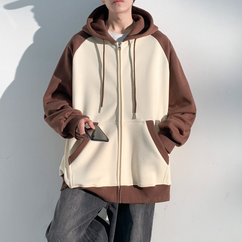 Lässige Strickjacke mit Reißverschluss für Herren, gewebtes Sport-Hoodie-Sweatshirt | JQN-3243