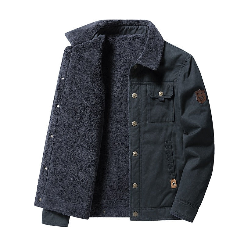Dicke, warme Militärparkajacke für Herren mit Pelzkragen und Fleecefutter – Winterbombermantel | BK19811