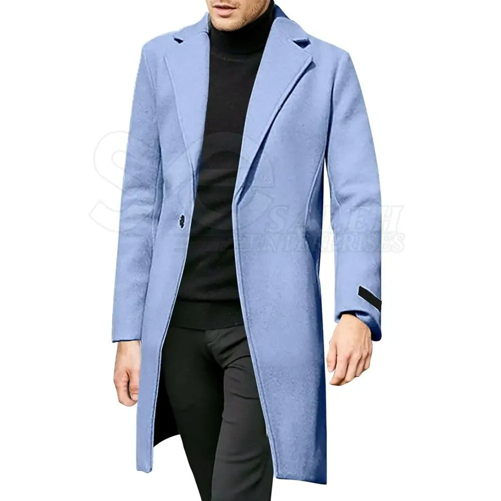 Herrenmode Trenchcoats Lässige, solide Jacke Windbreaker Warmer Wintermantel | 1211MF3