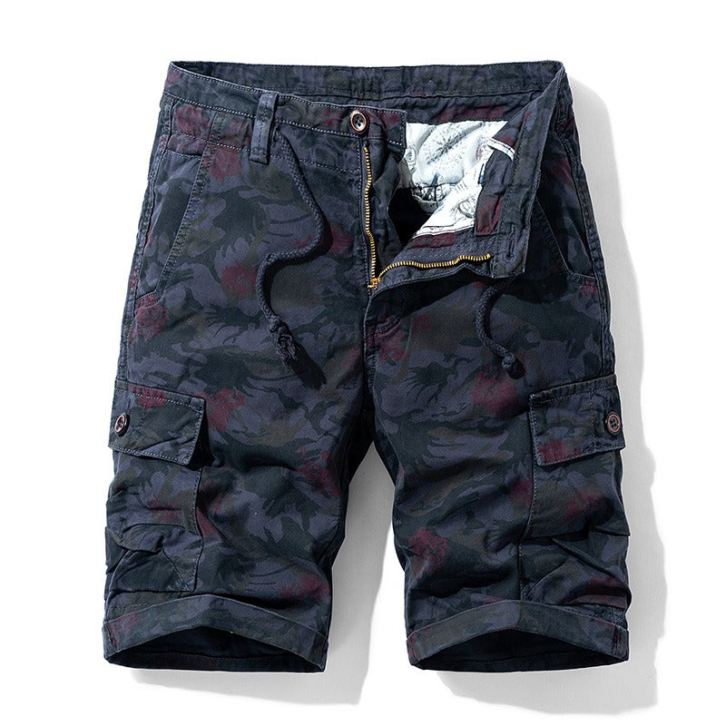 Herren Camouflage Baumwolle Cargo Shorts Lässige Multi Taschen Outdoor Militär Shorts | 1101