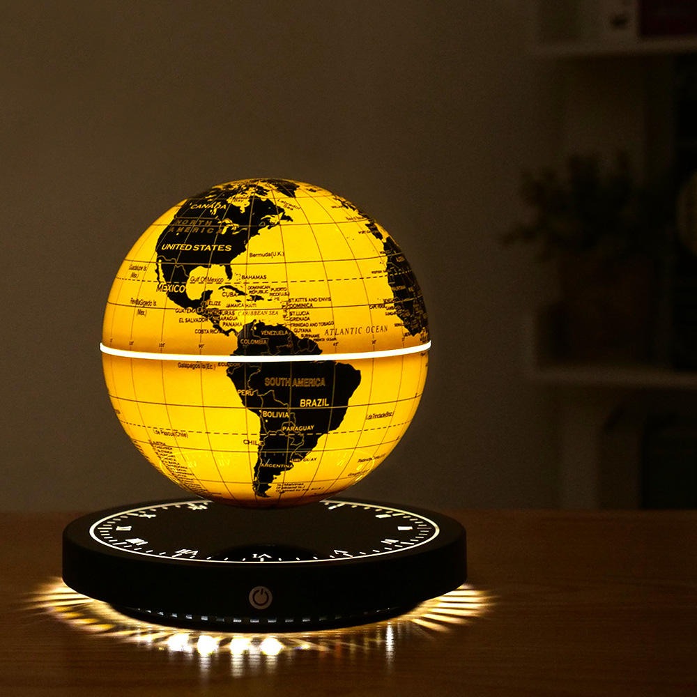 Luxuriöse, magnetisch schwebende Globus-Tischlampe, schwebende Welt, Dekoration für Zuhause und Büro, Geschenk mit Nachtlicht – Premium-Qualität