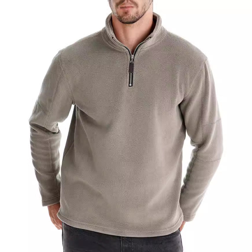 Herren Fleece Pullover Sweatshirts | Herbst-Winter 2025 Europa Mode | Half-Zip Stehkragen Tops | HD08