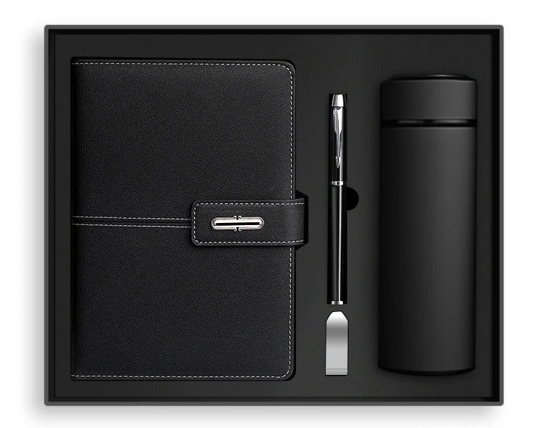 Premium A5 Notizbuch Geschenkset mit Stift USB-Stick & Thermobecher Geschenkset | 11111