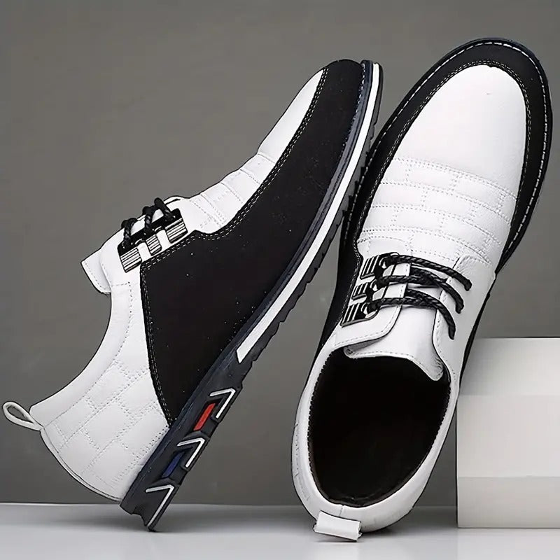 Herren-Derby-Schuhe im britischen Stil mit Karomuster, rutschfeste Leder-Loafer, Mokassins, Hochzeitsschuhe |