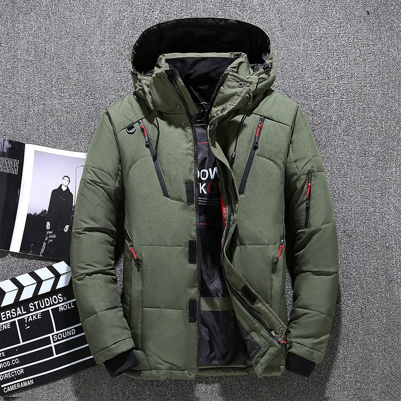 Herren Parka Entendaunenjacke Wintermantel Dicke Kapuze Puffer Wanderwarme Jacke | 1987