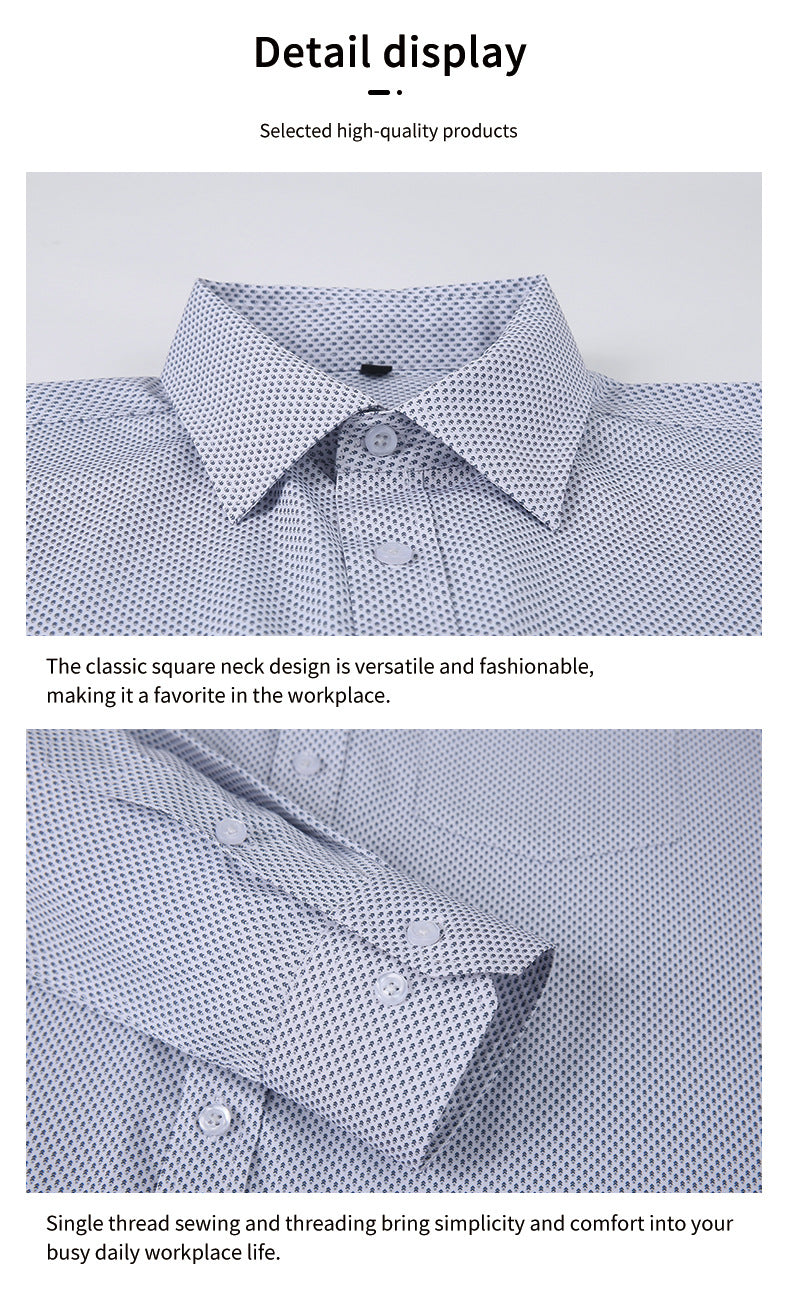 Herrenhemden Langarm Elastisch Falten Formelle Business Camisas Shirts | A7