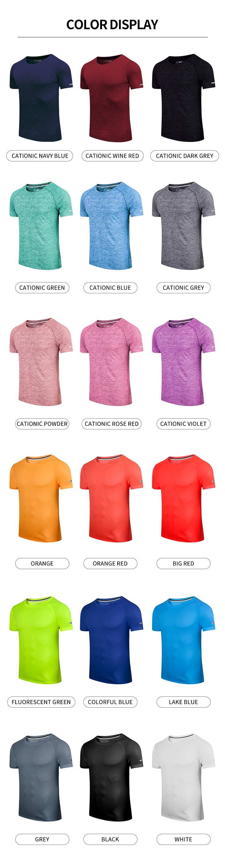 Herren Kurzarm Schnelltrocknendes Sport-T-Shirt fürs Fitnessstudio Feuchtigkeitsableitendes Oberteil | 6098