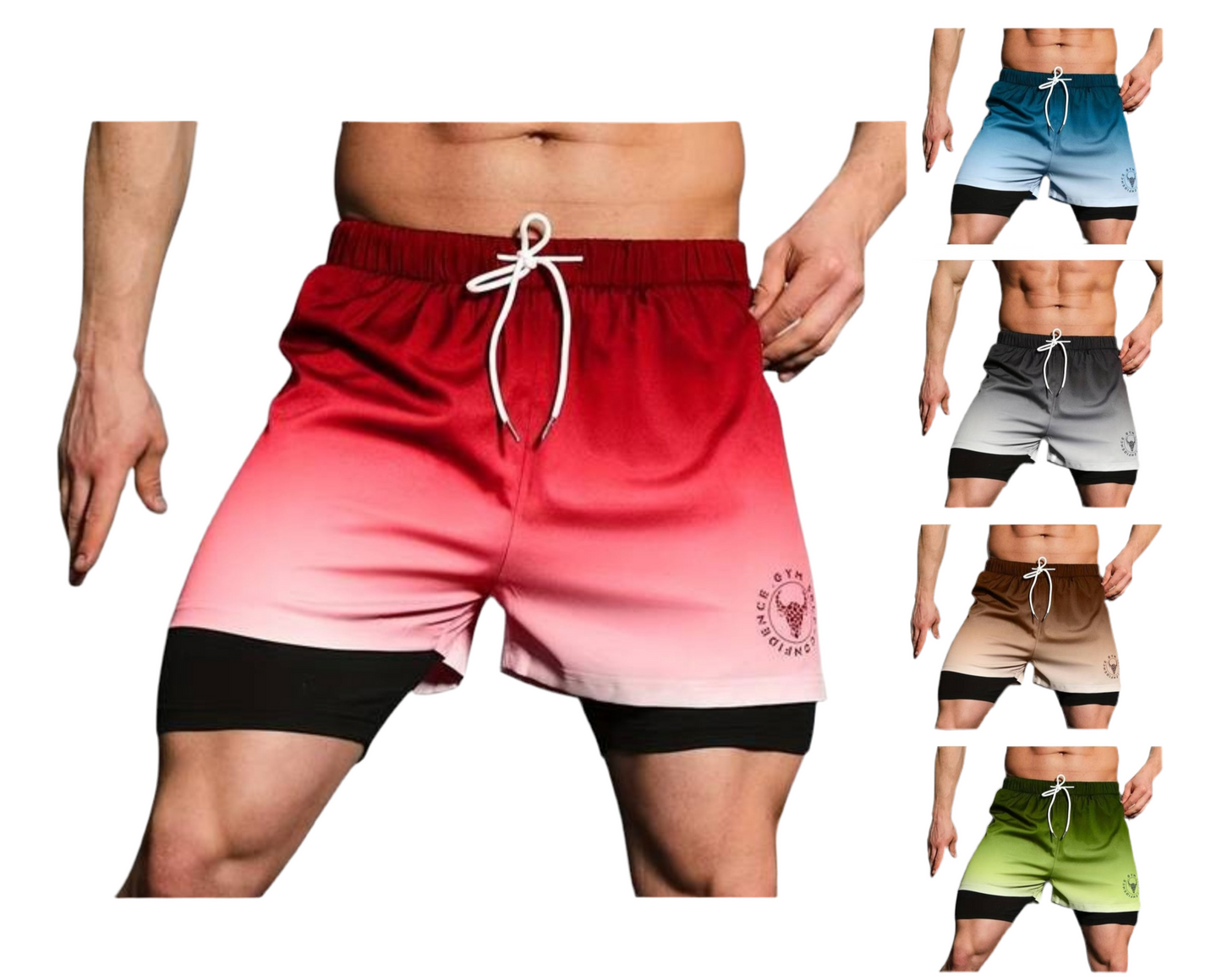 Doppellagige Shorts, Stretching, Sport, Sommer, Fitnessstudio, Workout, 2-in-1, dehnbare Shorts | SX230521