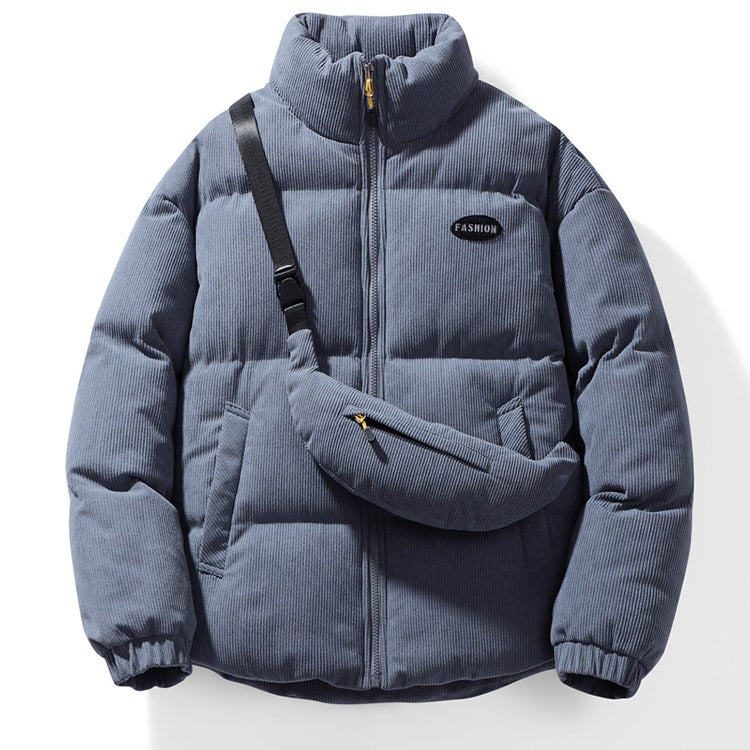 Wintermantel aus Cord, Pufferjacke, lockere, warme Bomberjacke aus Wattebaumwolle (Tasche nicht im Lieferumfang enthalten) | HP-009