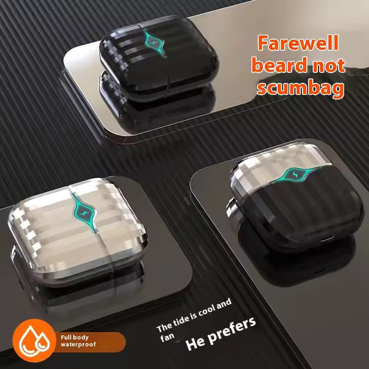 Tragbarer elektrischer Mini-Rasierer, waschbar, kleines quadratisches Box-Design für die Männerpflege | D30