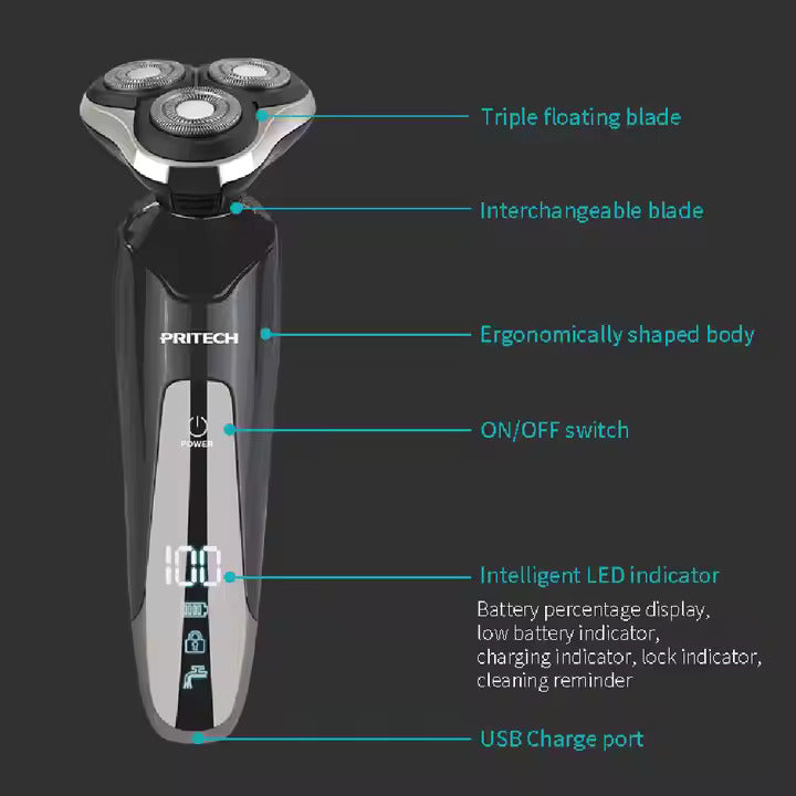 3-in-1-Pflegeset für Herren, wasserdicht, per USB wiederaufladbarer Elektrorasierer und Rasierer | RSM-1505