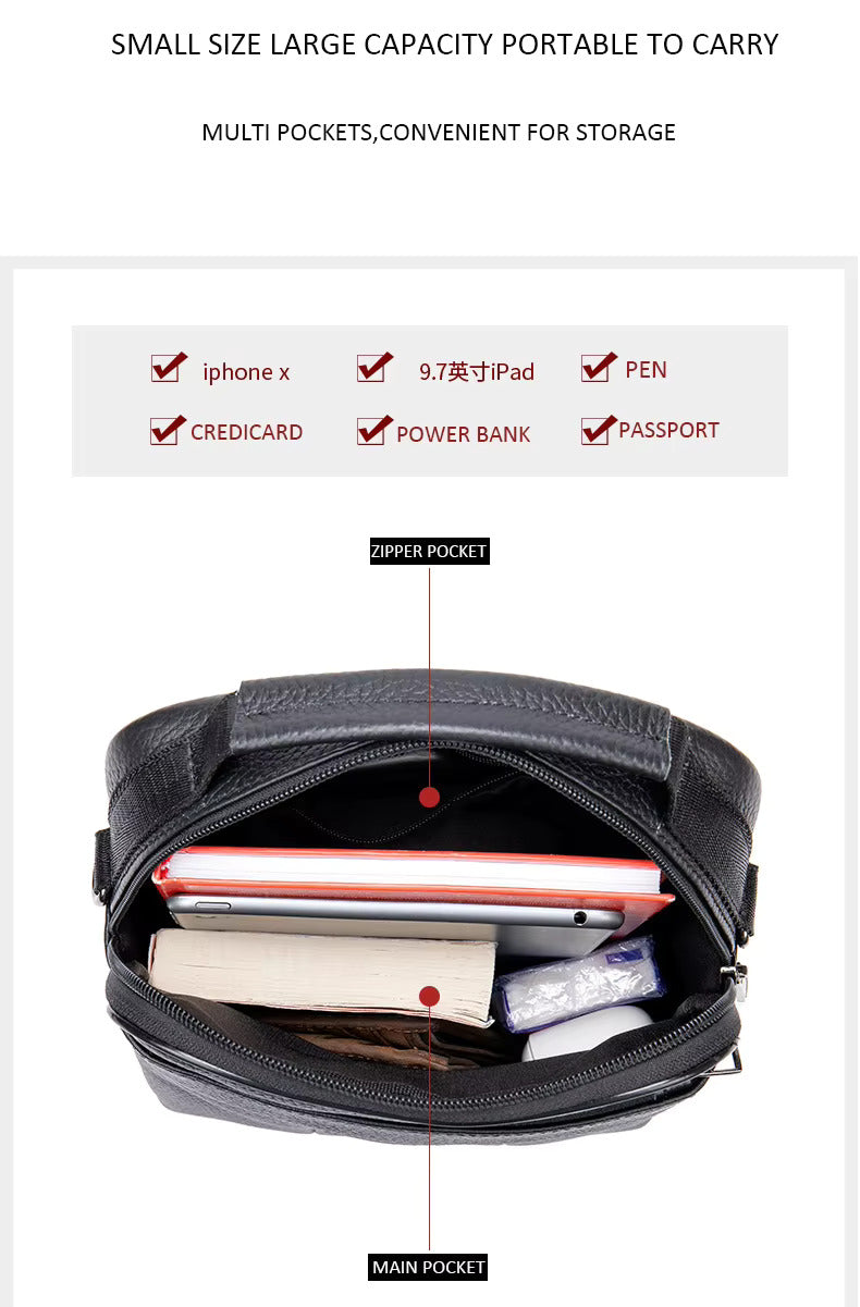 Premium Business Leder Umhängetasche für Herren Stilvoll & Strapazierfähig für Arbeit & Reisen | 7456