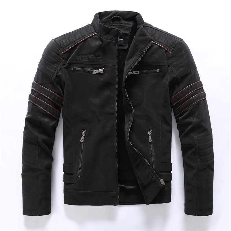 Herren PU-gebürstete weiche Wildlederjacke, modischer Blazer mit mehreren Stickereien | 8809