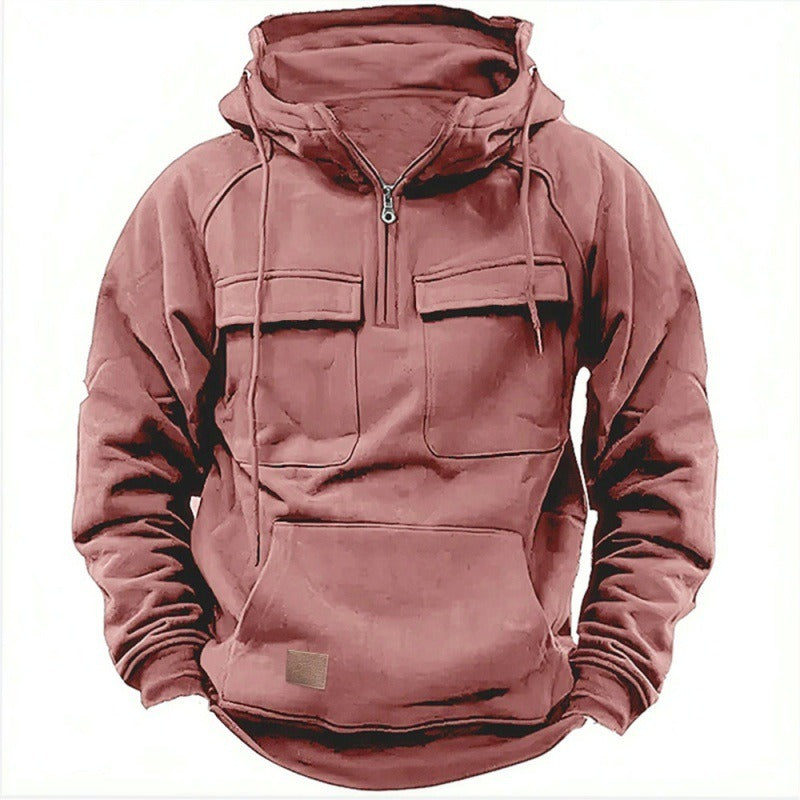 Herren Retro Kapuzenpullover Einfarbig Langarm Hoodie für Herbst & Winter | AL74