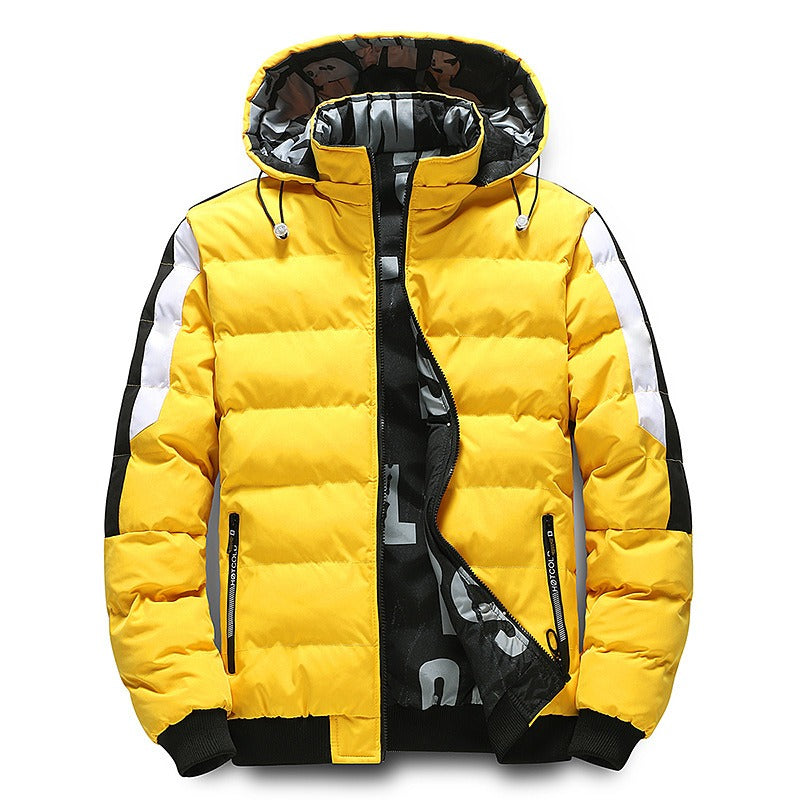 Herren Pufferjacke mit Kapuze, lässige Regular Fit Wintermantel Daunenjacke | 2021/TL