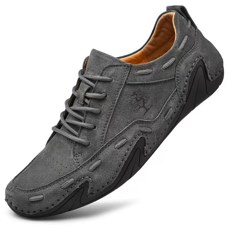 Herren Casual Leder Sneakers Handgefertigte atmungsaktive Loafer Wander-Bootsschuhe | 88897