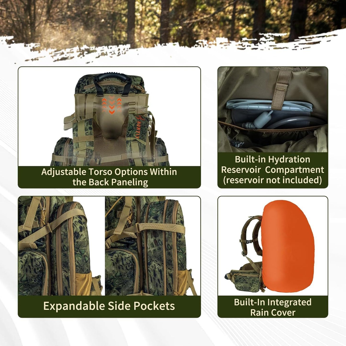 Kane 3D Tactical Jagdrucksack – Große multifunktionale Outdoor-Tasche | HUNT01