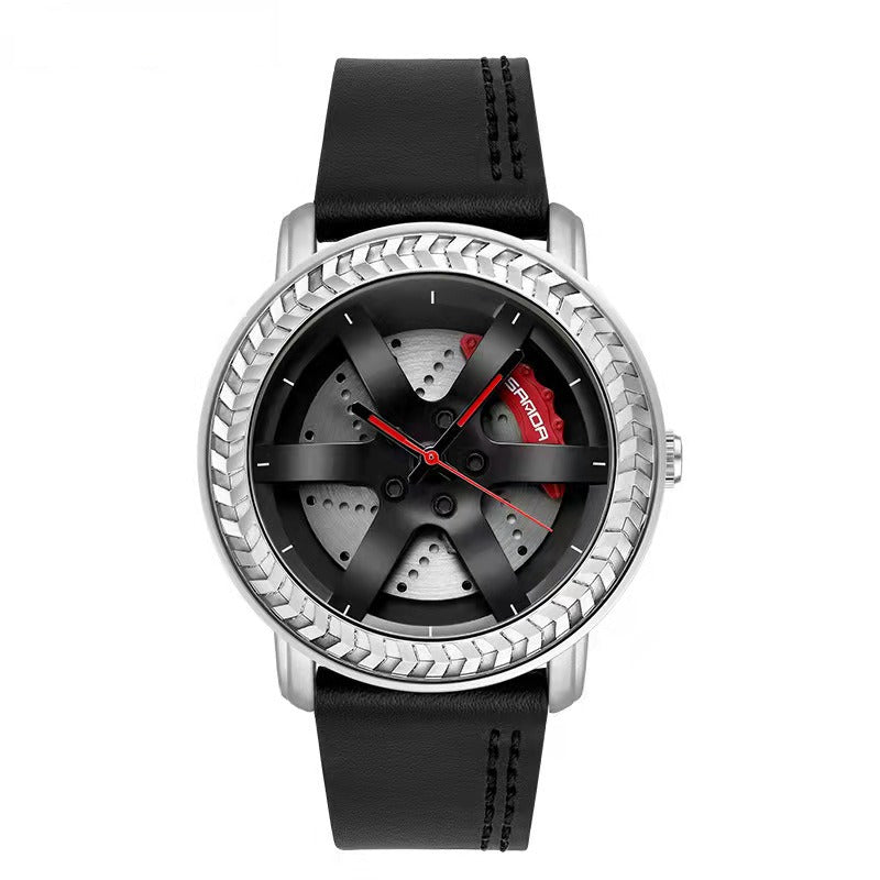 Herrenuhren Hochwertige Quarz-Drehuhr mit wasserdichtem Auto-Rad-Armband | 1050