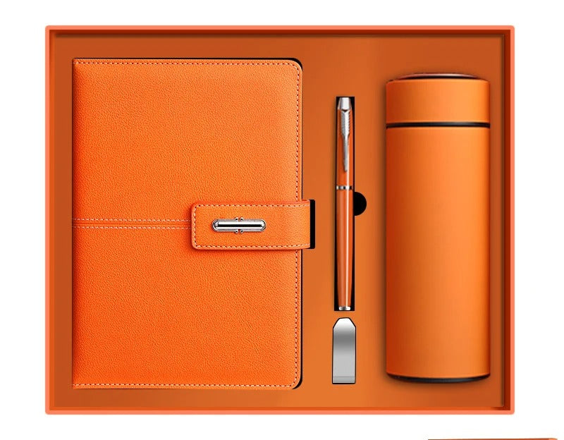 Premium A5 Notizbuch Geschenkset mit Stift USB-Stick & Thermobecher Geschenkset | 11111