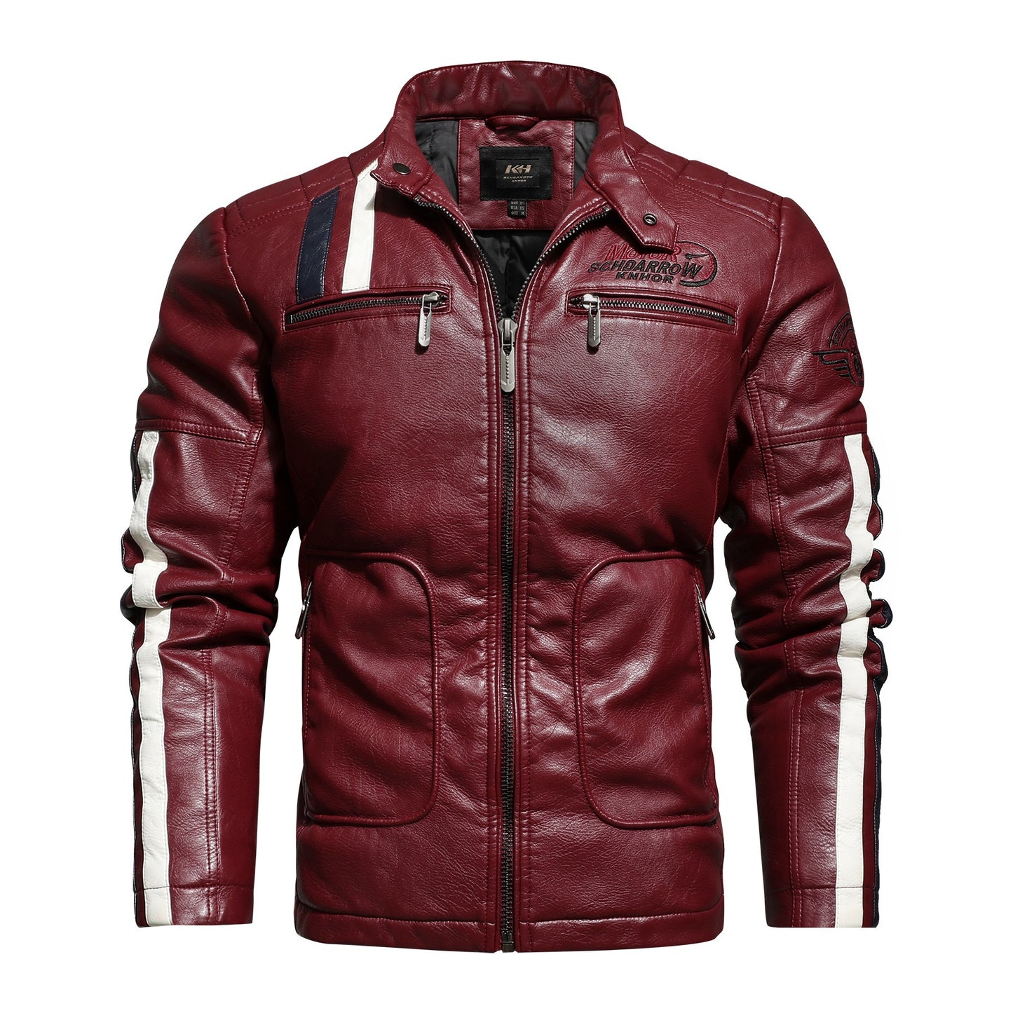 Herren Lederjacke Farblich passende Motorrad Pu Lederjacke | KH-168