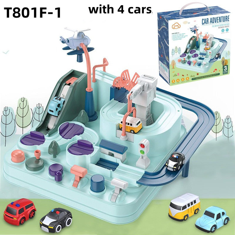 Kinder Abenteuer Fahrzeug Spielzeug Puzzle Stadt Rettung Pädagogische Spielsets Slot Car Track Spielzeug Mini Fernbedienung Autos