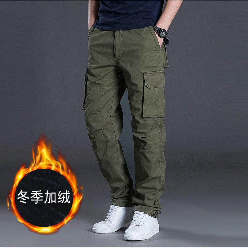 Herren Cargohose Casual Multi Pockets Militär Taktische Lange Hose Outwear Gerade Winterhose | J117