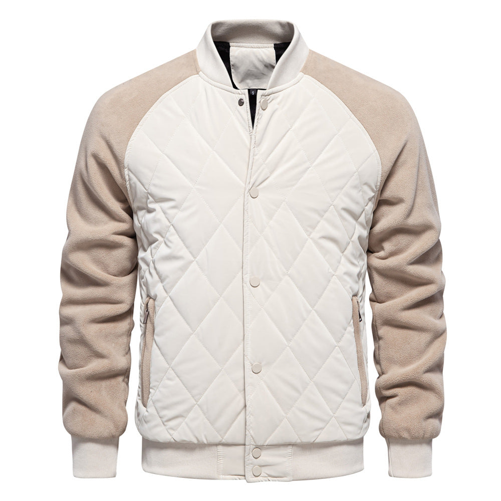 Stylische Herren Steppjacke mit Fleecefutter, Doppeltaschen & Raglanärmeln – Perfektes Freizeitoberteil | JK812