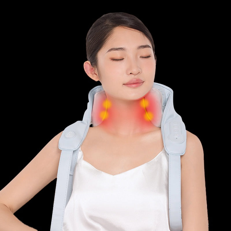 Nacken- und Schultermassagegerät, Wärmetherapie, Nacken, Rücken, kabellos, Knoten, Trapezmuskel-Nackenmassagegerät |