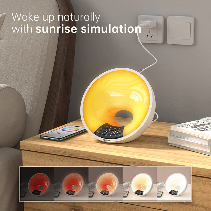 Smart Sleep Light Bluetooth-Lautsprecher Sonnenaufgangssimulation Wecker mit Radio & Einschlafhilfe | EH-A90