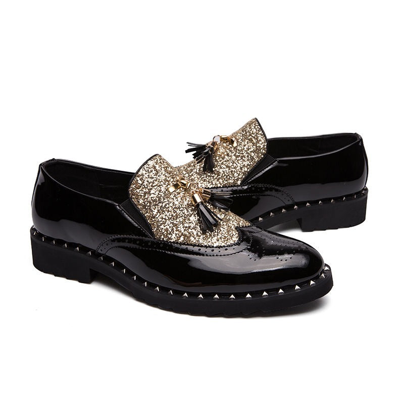 Elegante Herrenschuhe aus echtem Leder im Brautdesign