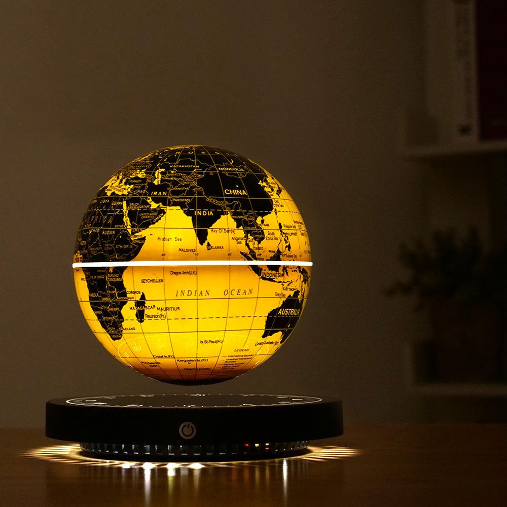 Luxuriöse, magnetisch schwebende Globus-Tischlampe, schwebende Welt, Dekoration für Zuhause und Büro, Geschenk mit Nachtlicht – Premium-Qualität
