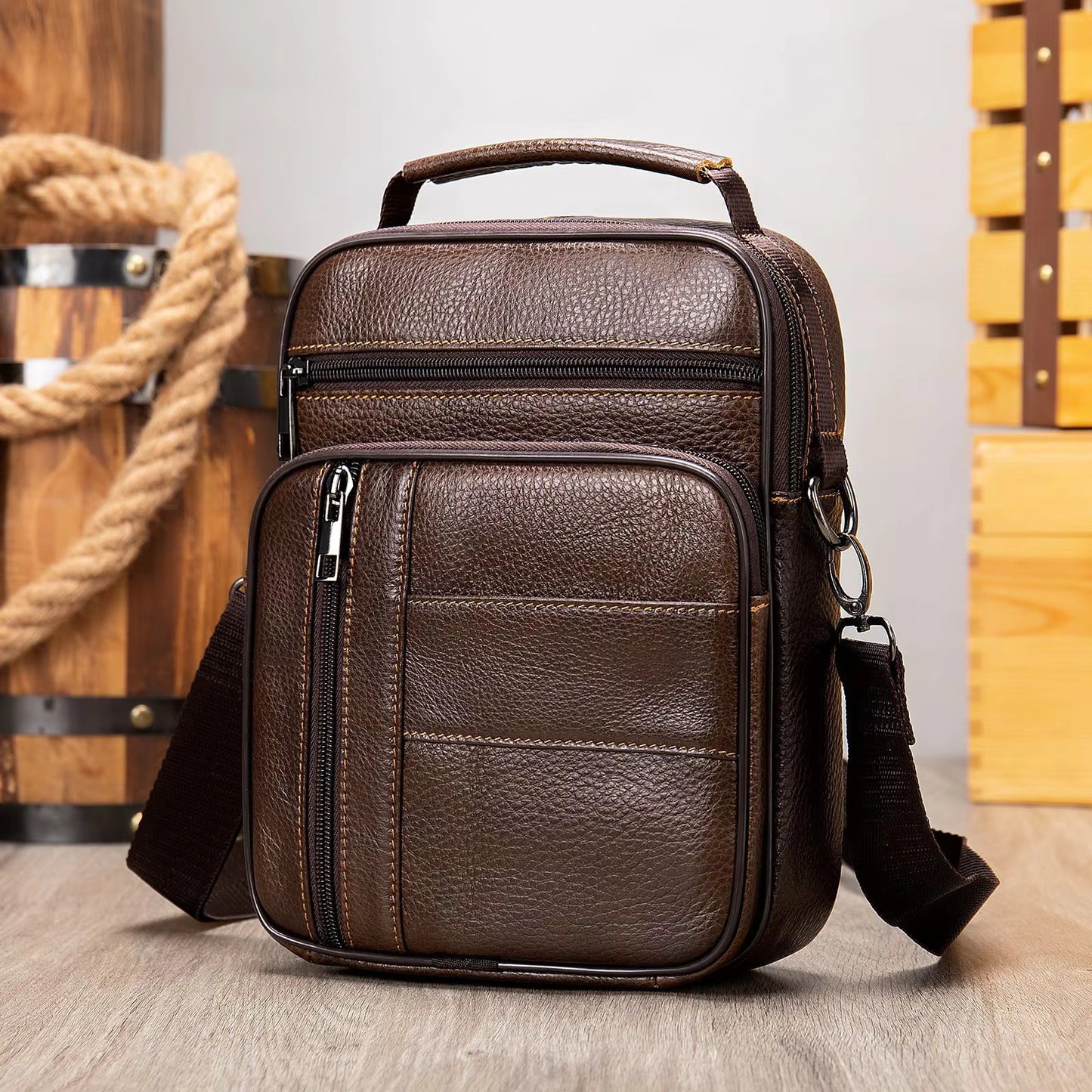 Business Leder Herren Umhängetasche Stilvolles und langlebiges Design für den täglichen Gebrauch | 7457