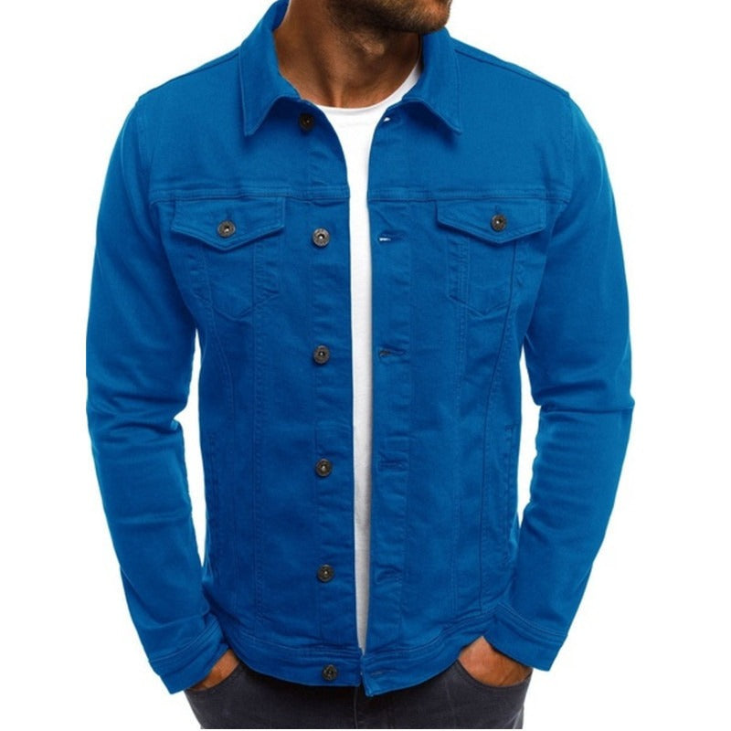 Hochwertige Jeansjacke, lässig, einfarbig, Streetwear-Mantel, Strickjacke, Knopfleiste, Arbeitsjacke, Oberteil | zc132