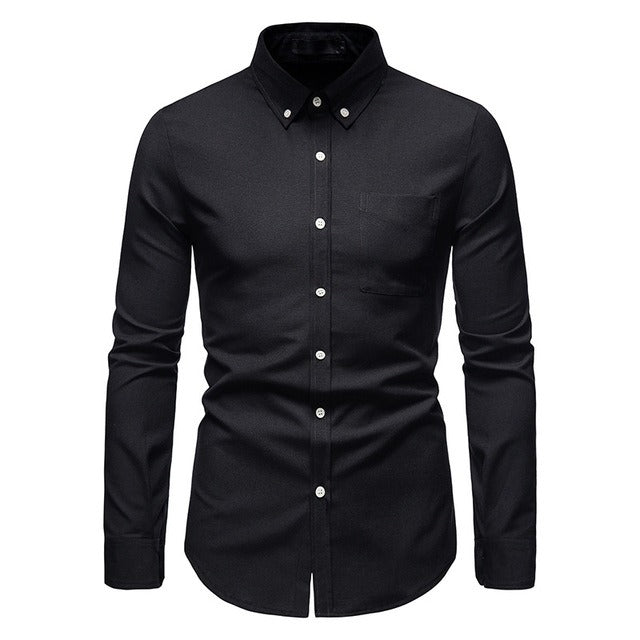 Herren Slim Fit Langarmhemden Streetwear Business Patchwork Formales Hemd