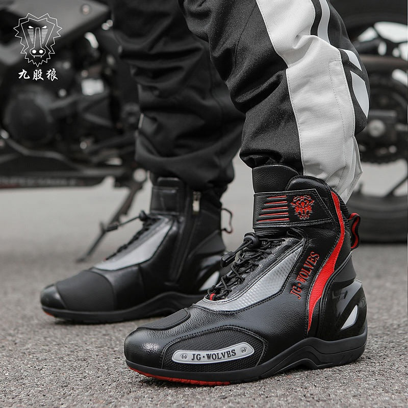 Designer Offroad Racing Motocross Stiefel Wasserdichte, rutschfeste, atmungsaktive Leder-Motorradschuhe | D98