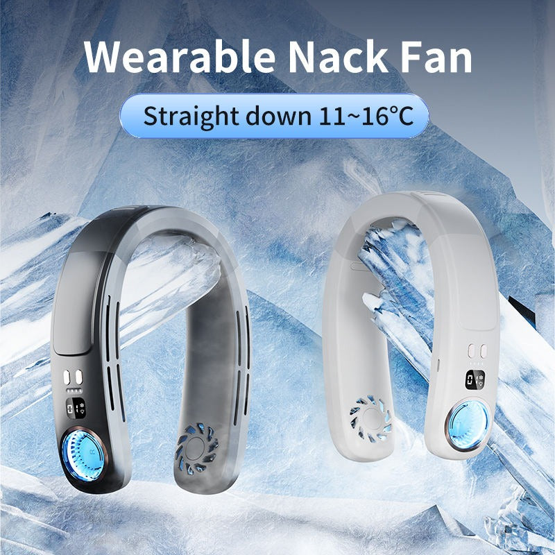 Intelligente Digitalanzeige Sommer-Nackenventilator USB-Handheld Leise Multifunktionale Mini-Klimaanlage ohne Flügel | WY-F21