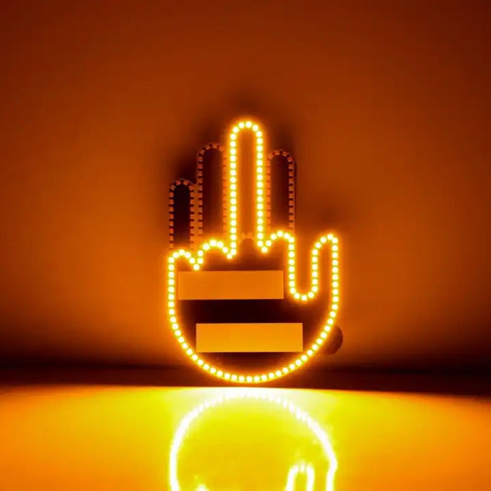 Auto Finger Licht mit Fernbedienung Geste Licht Auto Bernstein Mittelfinger Warnung Bremslicht