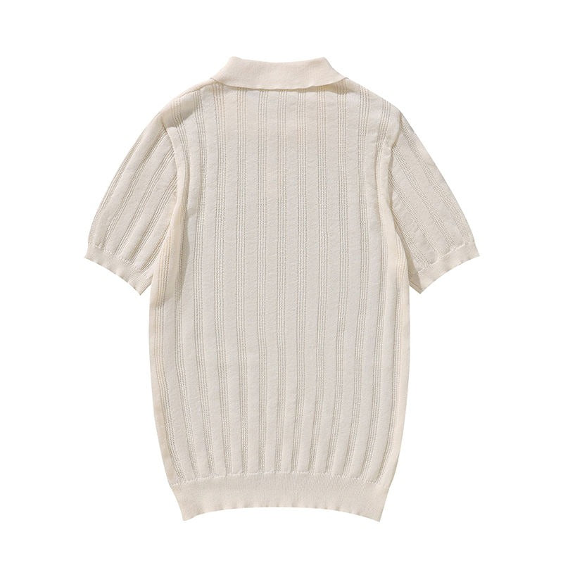 Hochwertiges Sommer-Strick-Kurzarm-Poloshirt für Herren, bequem und atmungsaktiv | POLO1