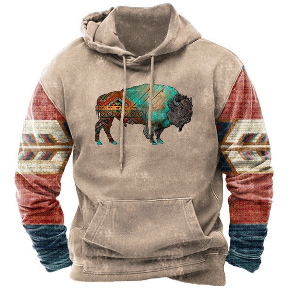 Herren Pullover Sweatshirt mit Kapuze Tier Farbblock 3D-Druck Streetwear Hoodies