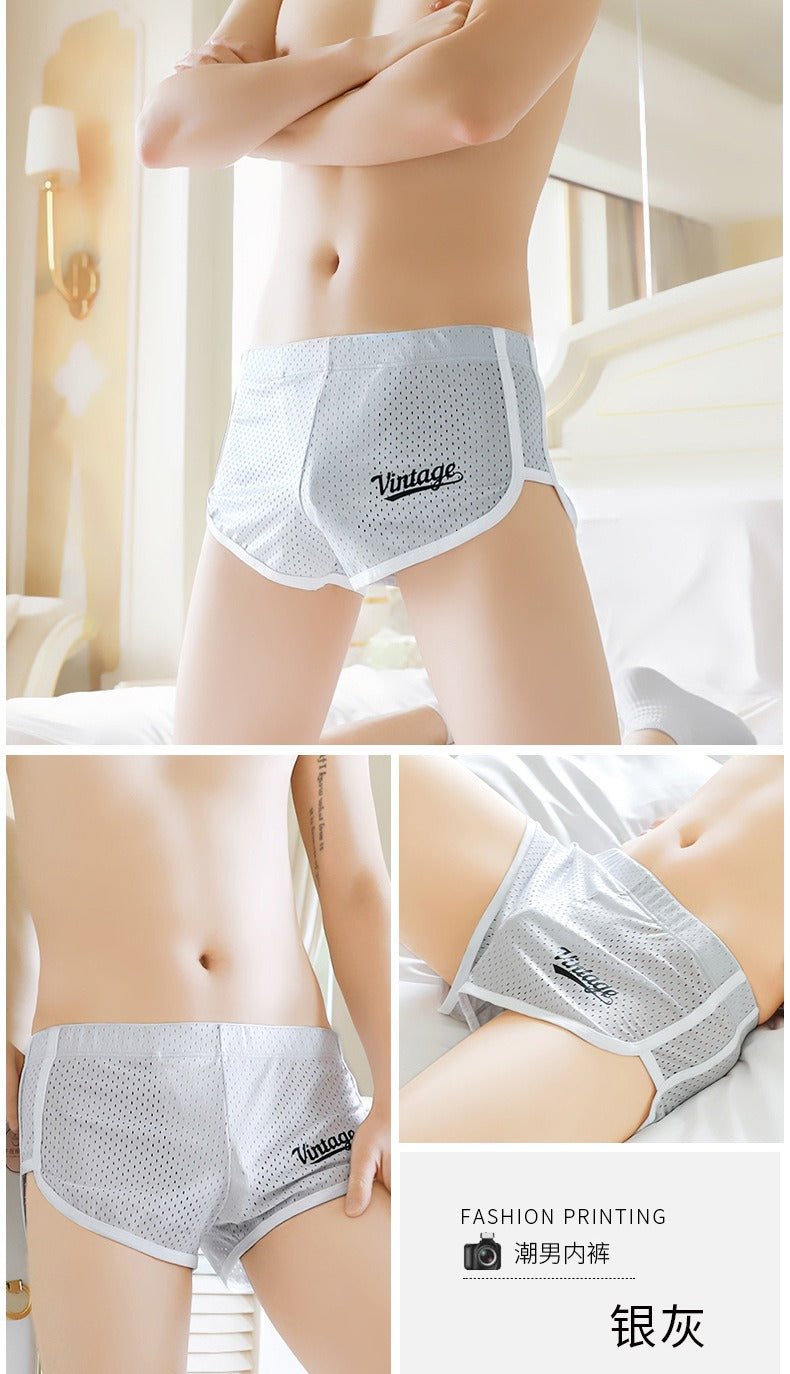 Aroku Herren-Boxershorts aus Seide mit kühlender Wirkung – Atmungsaktive Lounge-Hose mit mittlerer Leibhöhe | Schnelltrocknende Sommerunterwäsche für ultimativen Komfort | 4034-DK