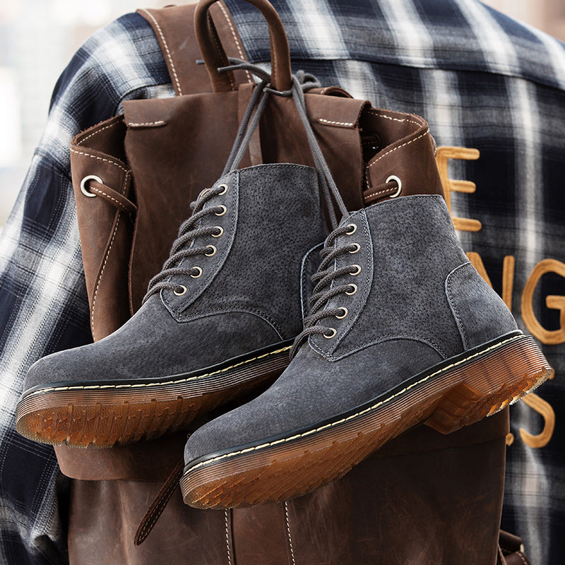 Britische Retro-Lederstiefeletten für Herren, modische Thermo-Outdoor-Schuhe | 8916